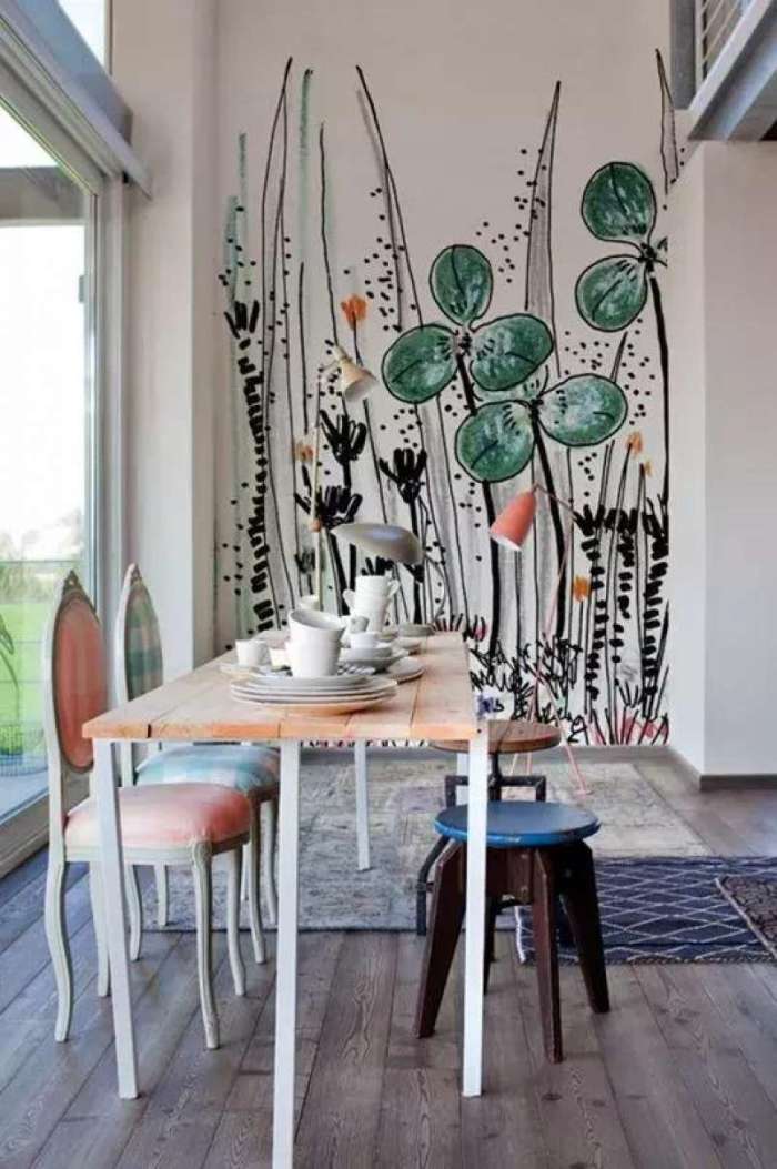 无与伦比的唯美,艺术与生活同在——手绘壁画在居家空间创作方法及